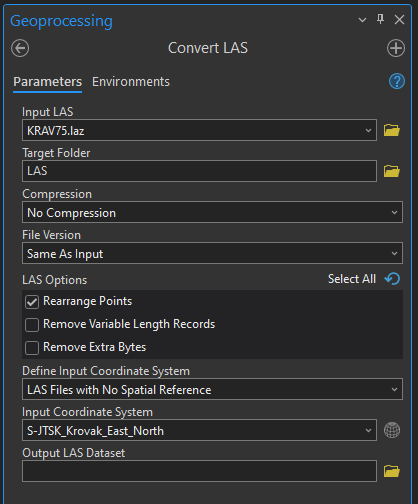Convert LAS