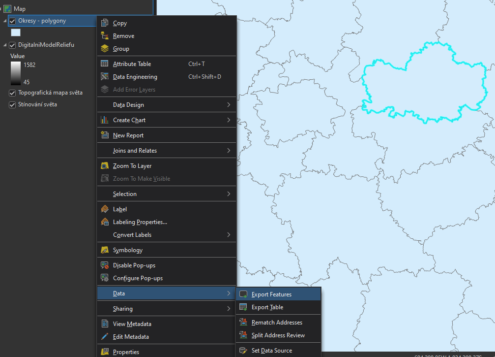 Export features